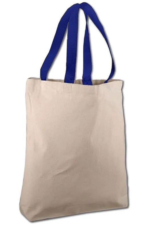 100% Cotton Canvas Tote Bags with Color Handles - TG244