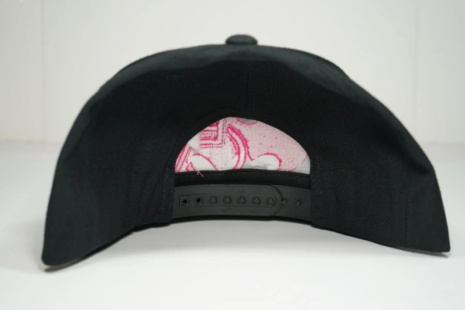 3D Neon Hot Pink Adaptive B-Man Snapback Cap - Black