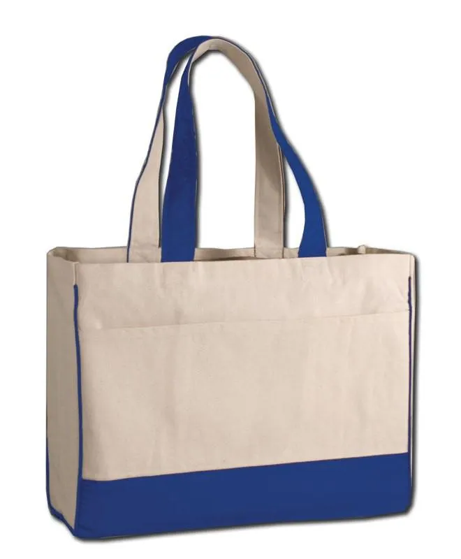 48 ct Cotton Canvas Tote Bag with Inside Zipper Pocket - By Case