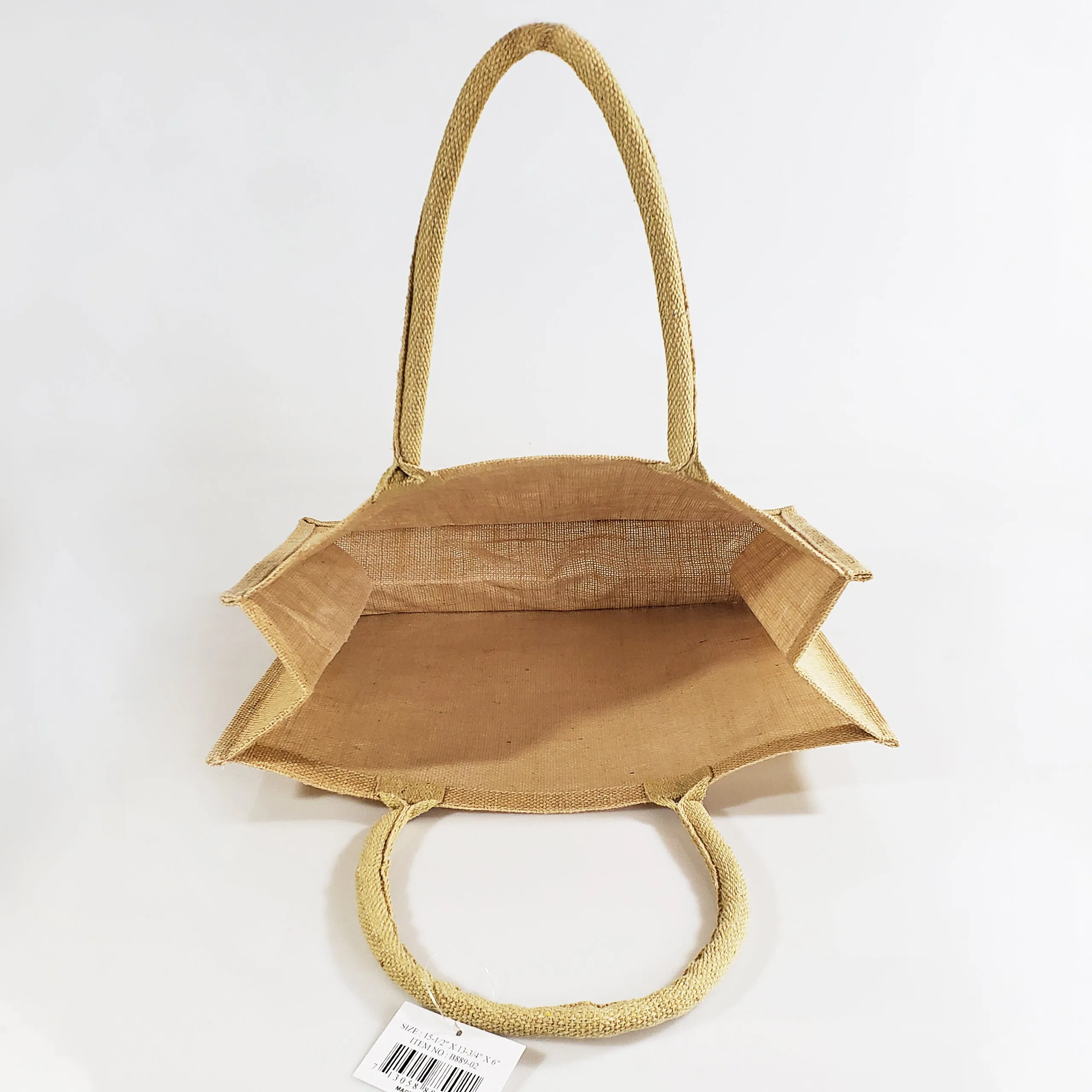 48 ct Large Burlap Shopping Bags / Reusable Jute Totes - By Case