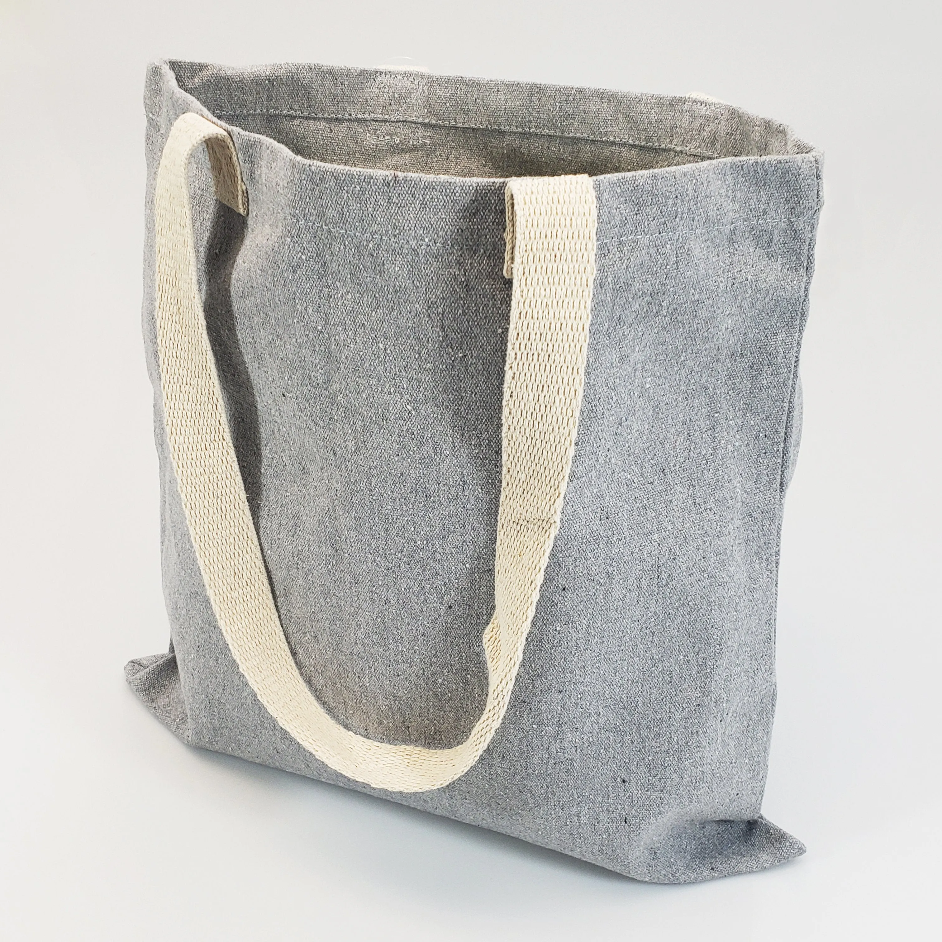 96 ct Recycled Canvas Flat Tote Bag / Basic Book Bag - By Case