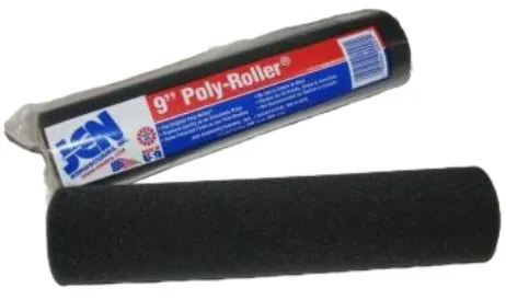 9" Black Foam Roller Cover 3/16" Nap