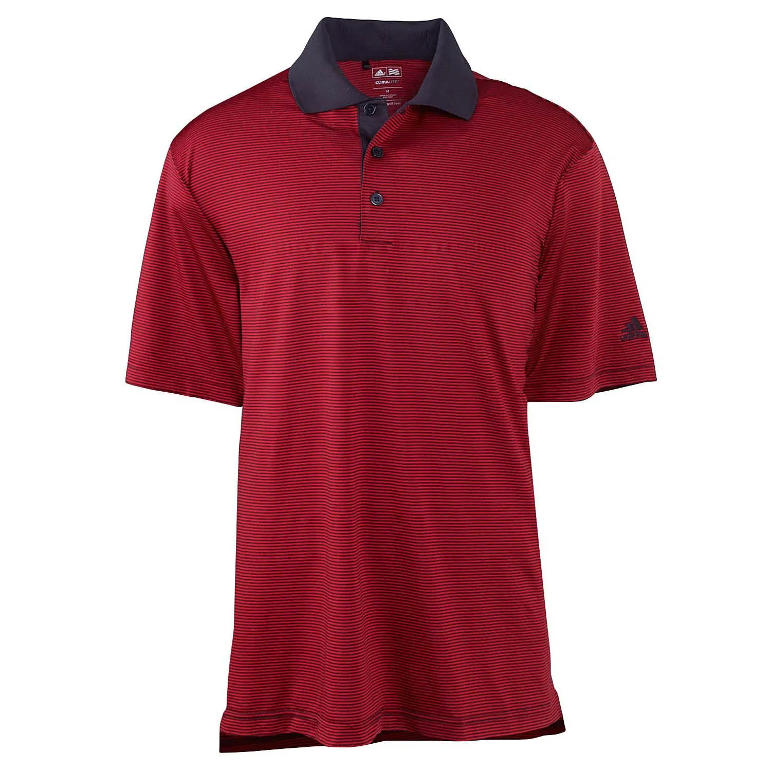 adidas Golf Men's ClimaLite Black/Red Classic Stripe S/S Polo