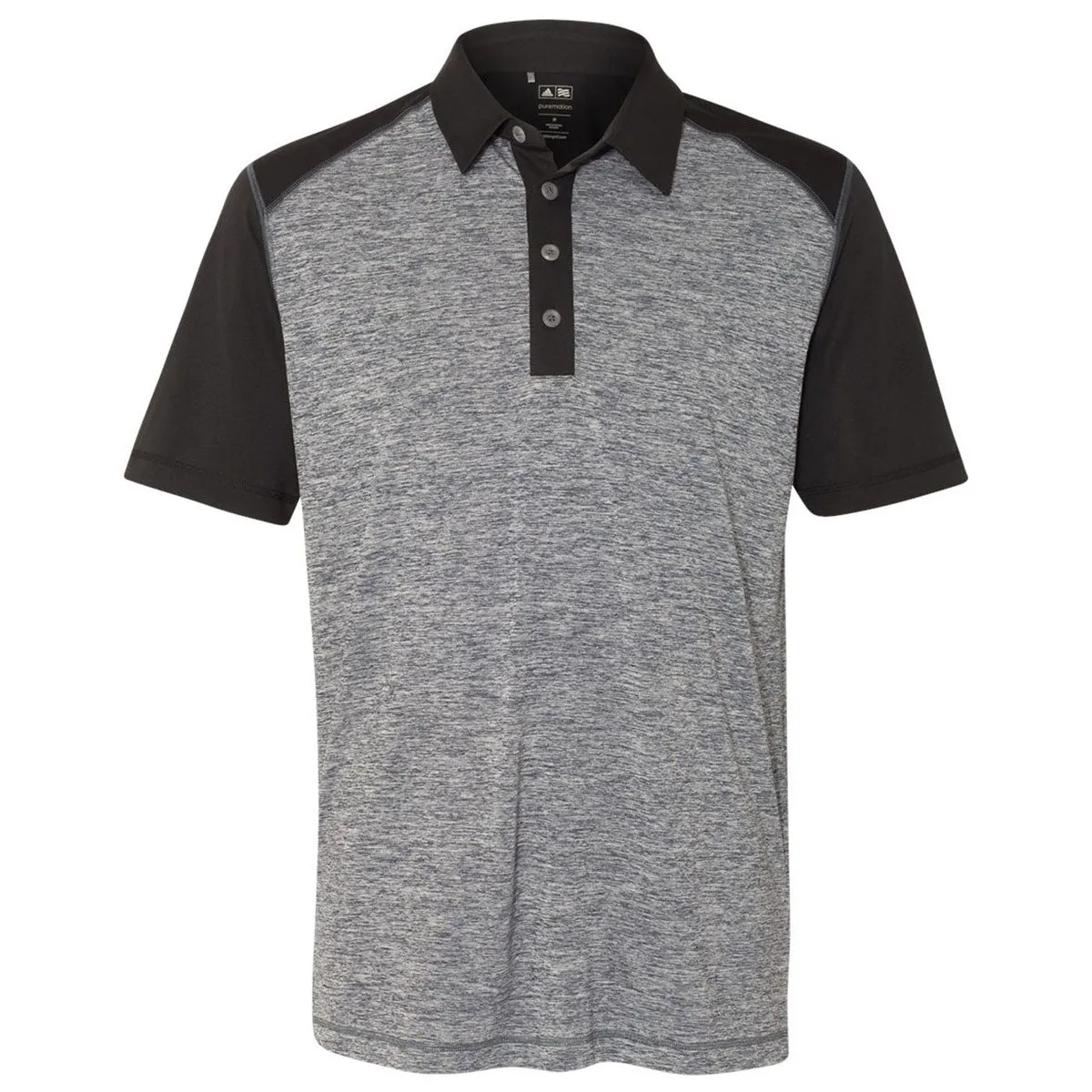 adidas Golf Men's Lead Heather/Black Heather Block Sport Shirt