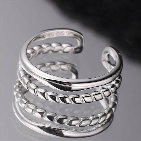 Adjustable Double Vegetable Chain Plain Ring