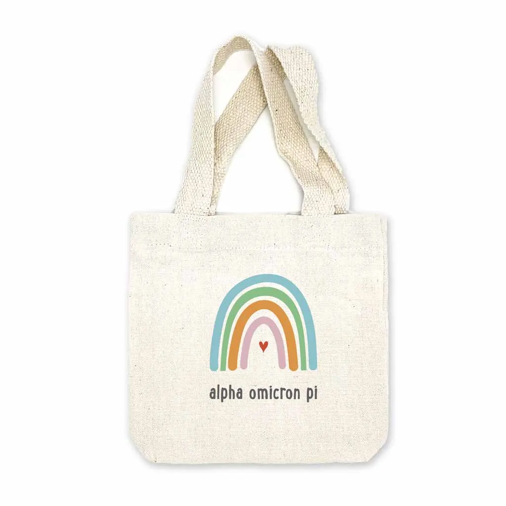 Alpha Omicron Pi Sorority Rainbow Mini Tote Gift Bag