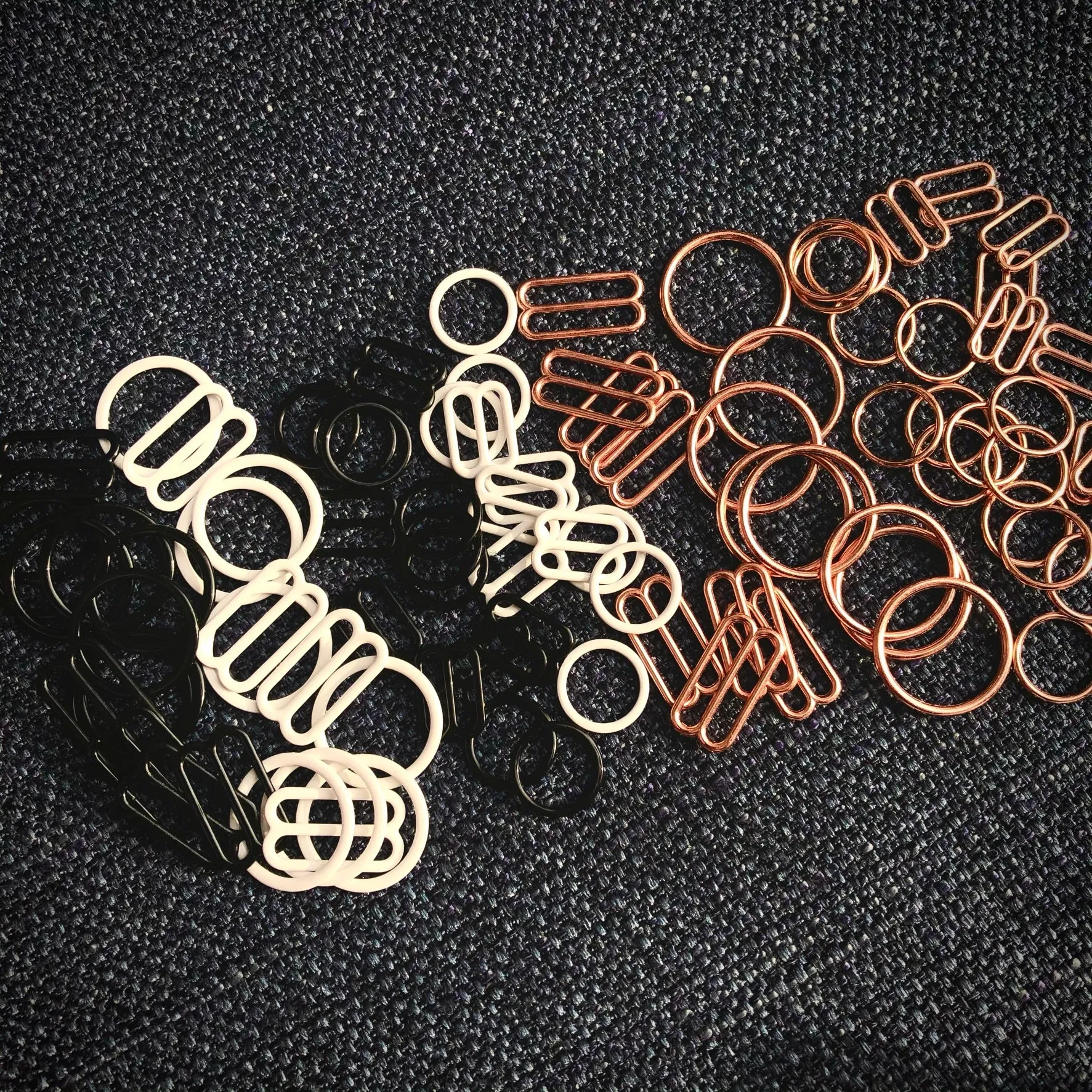 Basic 3/4" Rings and Slides (White, Black, Rose Gold, Silver)