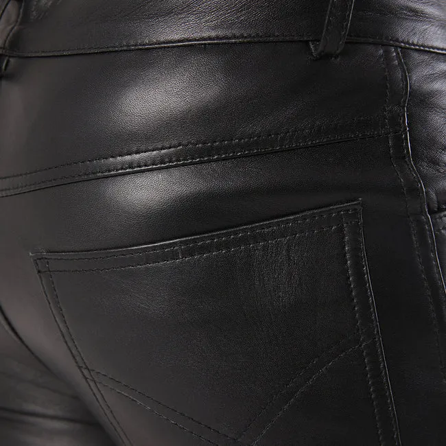 Black Leather Men's Party Shorts