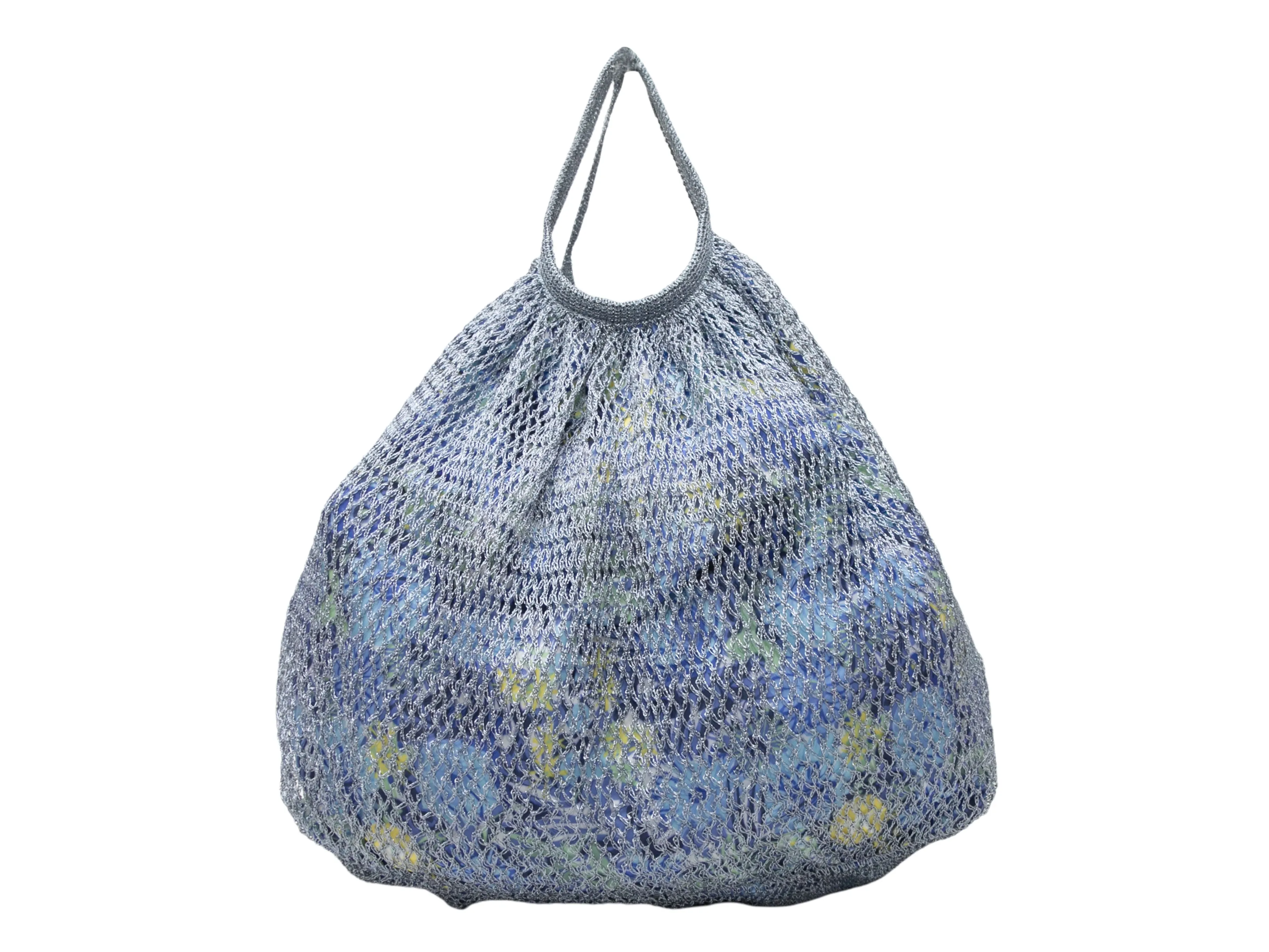 Blue & Multicolor Prada Nylon & Mesh Tote Bag