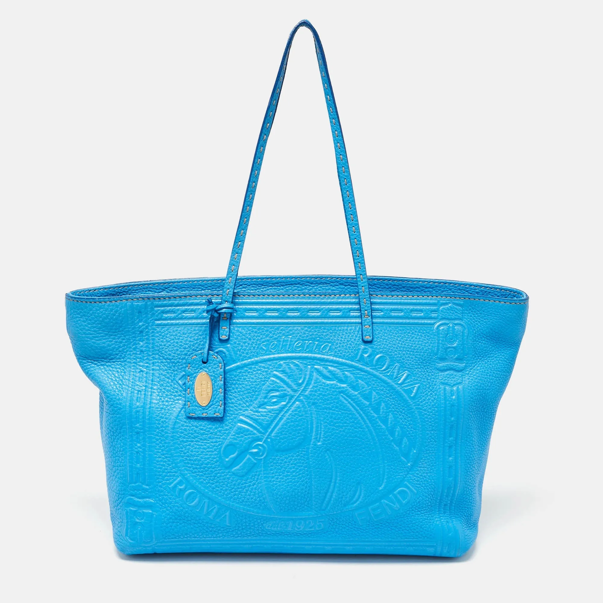 Blue Selleria Leather Roll Tote