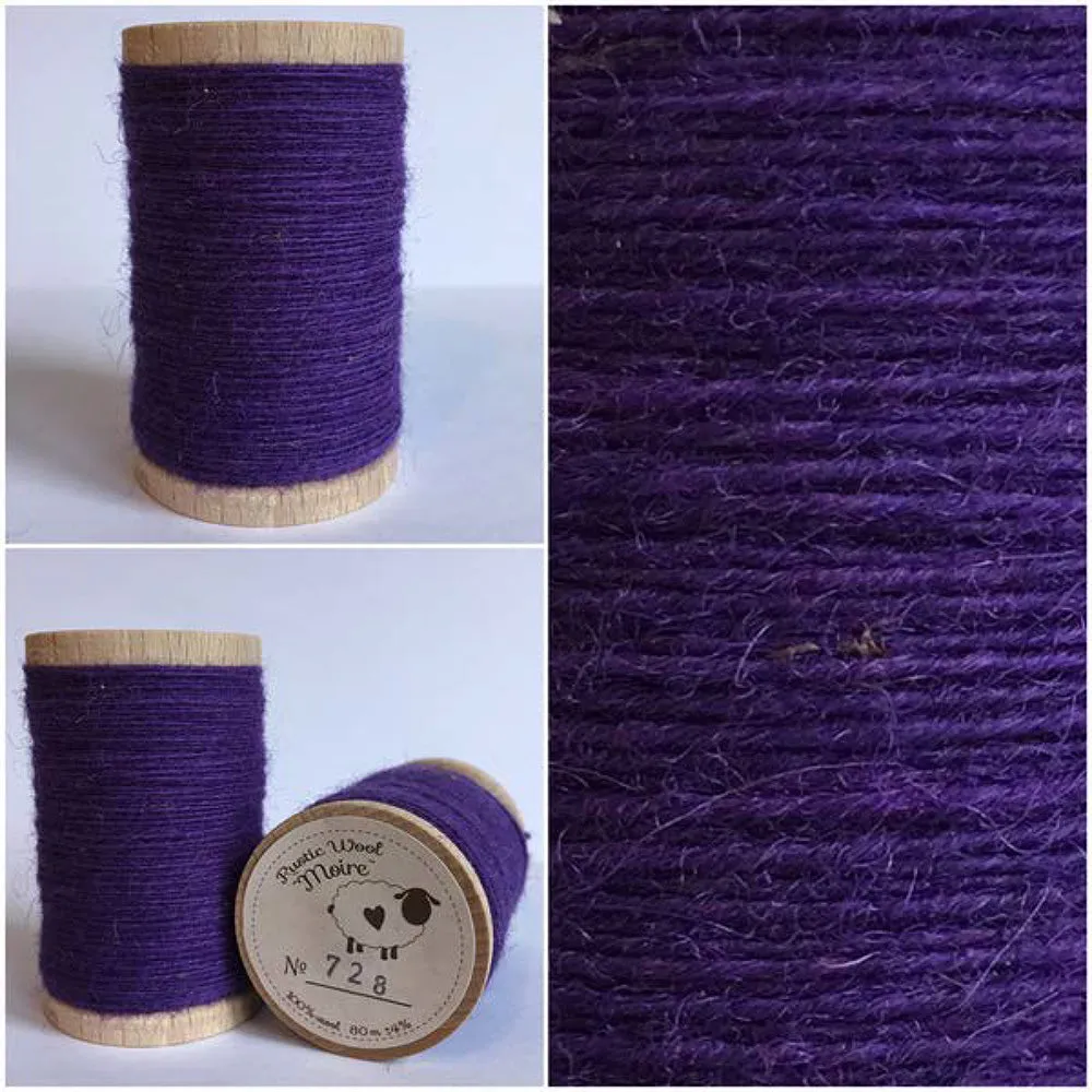 BRILLIANT VIOLET Hand Dyed Fat EIGHTH Wool Fabric for Wool Applique and Rug Hooking