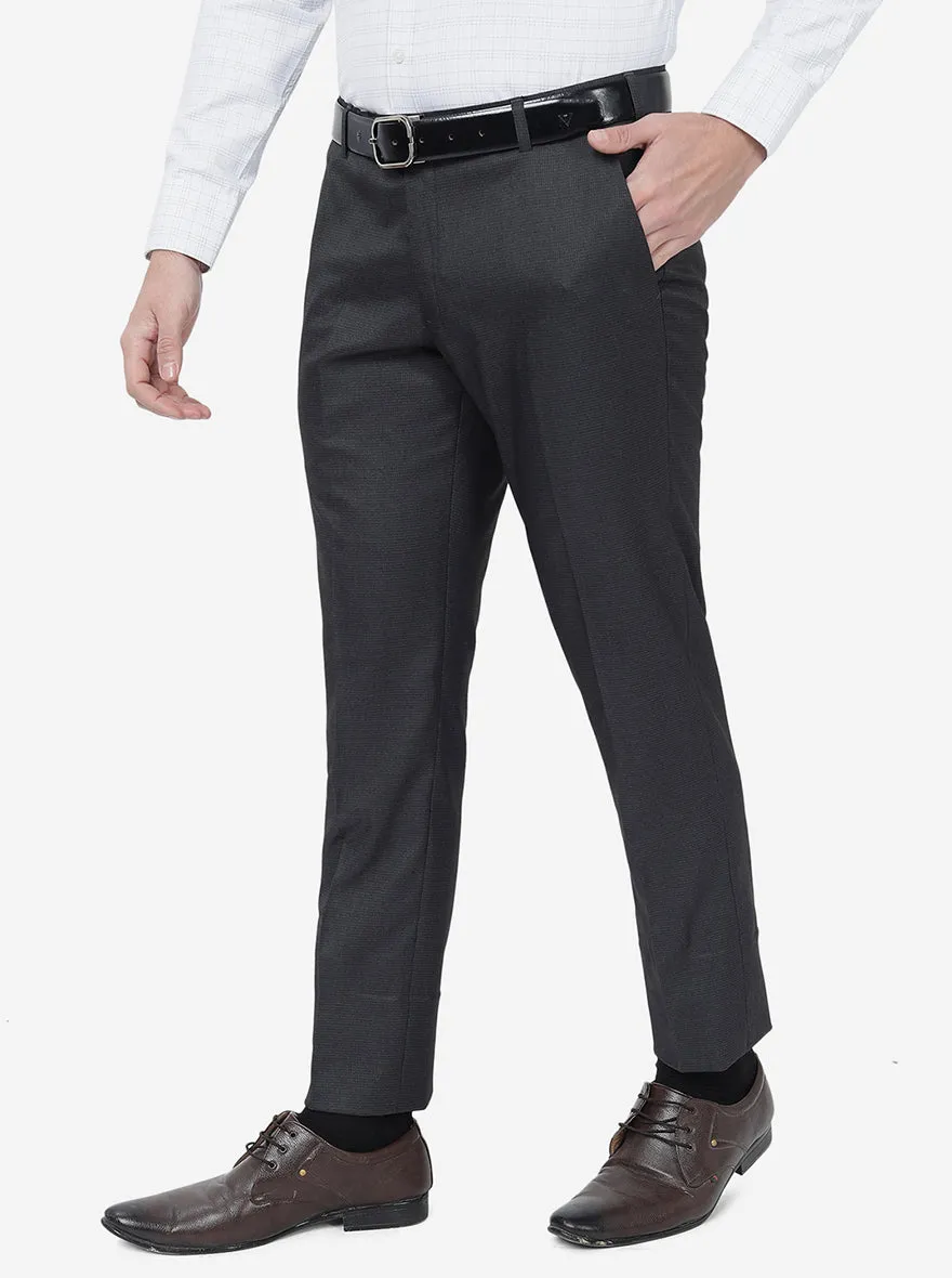 Brown Checked Super Slim Fit Formal Trouser | JadeBlue