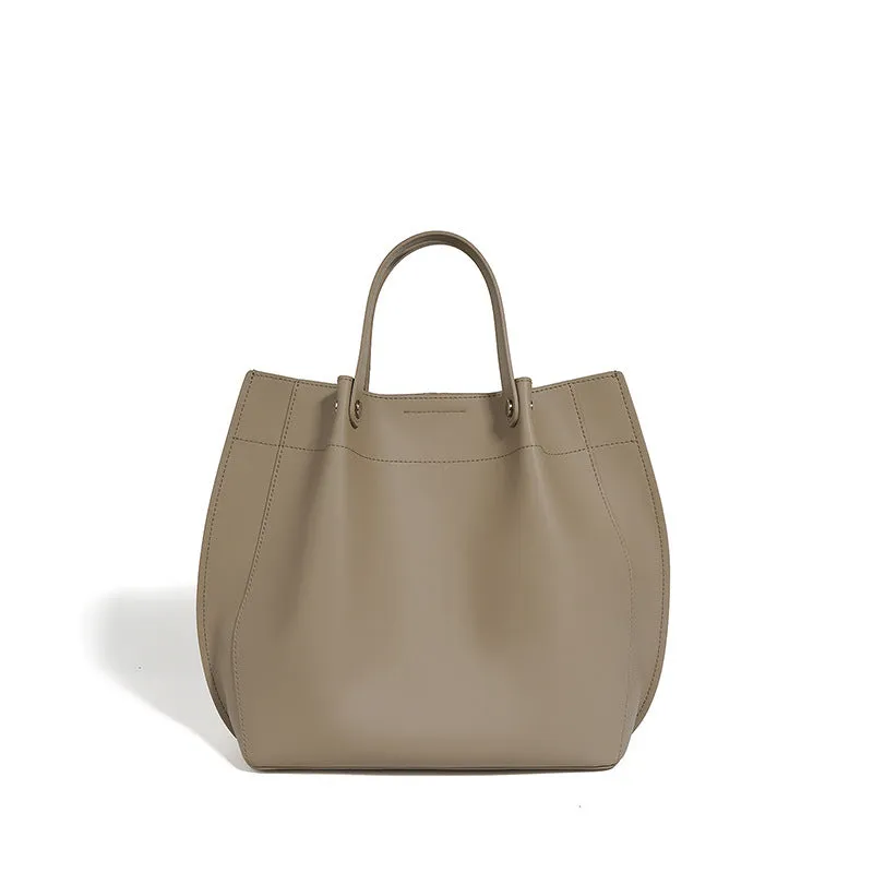 Brown Leather Tote Bag with Chain Strap