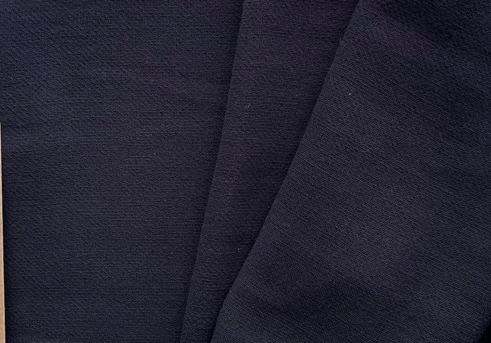 Burberry Semi-Sheer Navy Ink Blue Wool Crepe (Made in Italy)