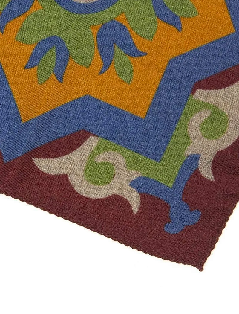 Burgundy Sicilian Ceramic Wool & Silk Bandana