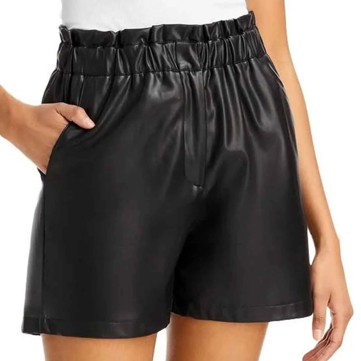 Buy Black Leather Shorts for Women