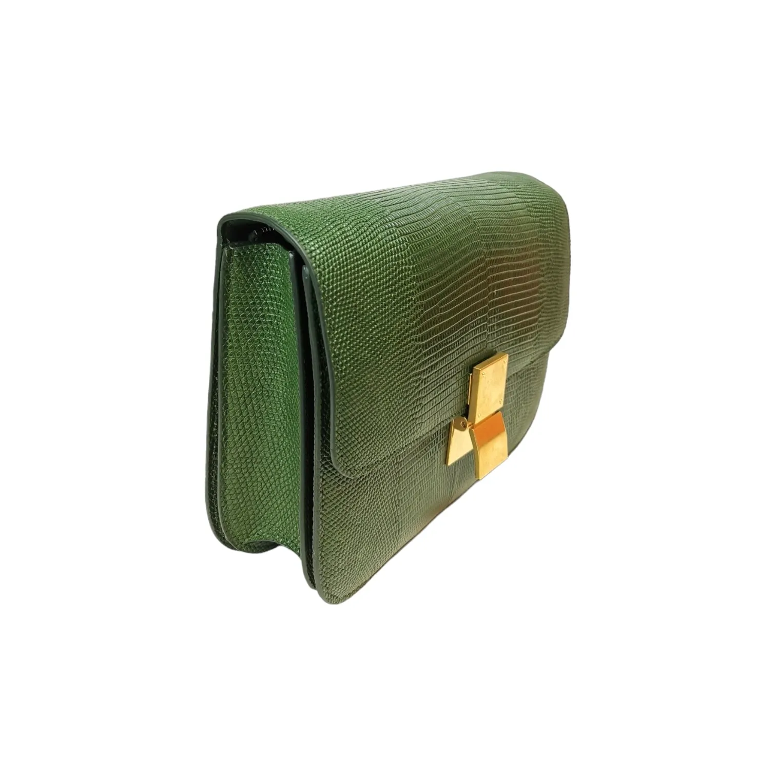 Celine Classic Medium Green Lizard