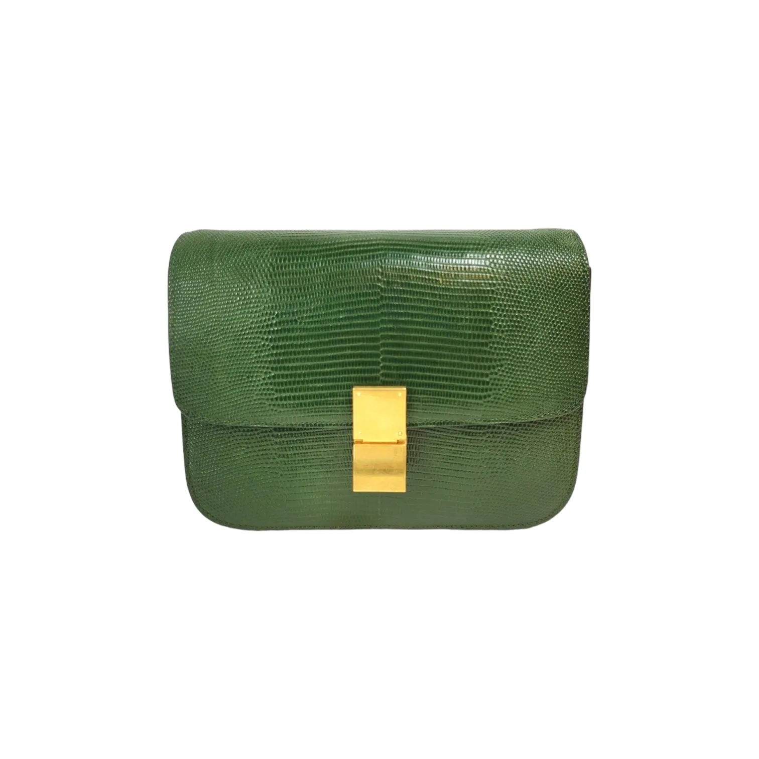 Celine Classic Medium Green Lizard