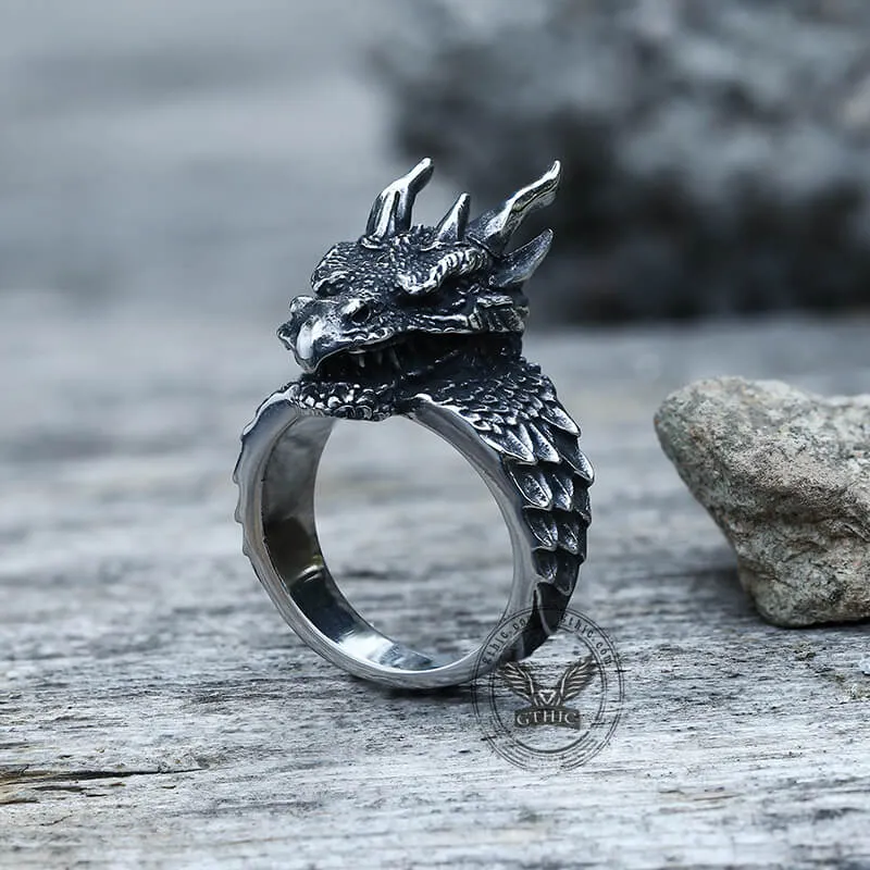 Celtic Dragon Stainless Steel Ring