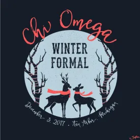 Chi O Deer Winter Formal Art