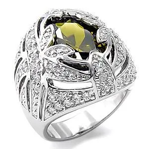 CJ6383OS Jewelry - Olivine CZ Cocktail Ring