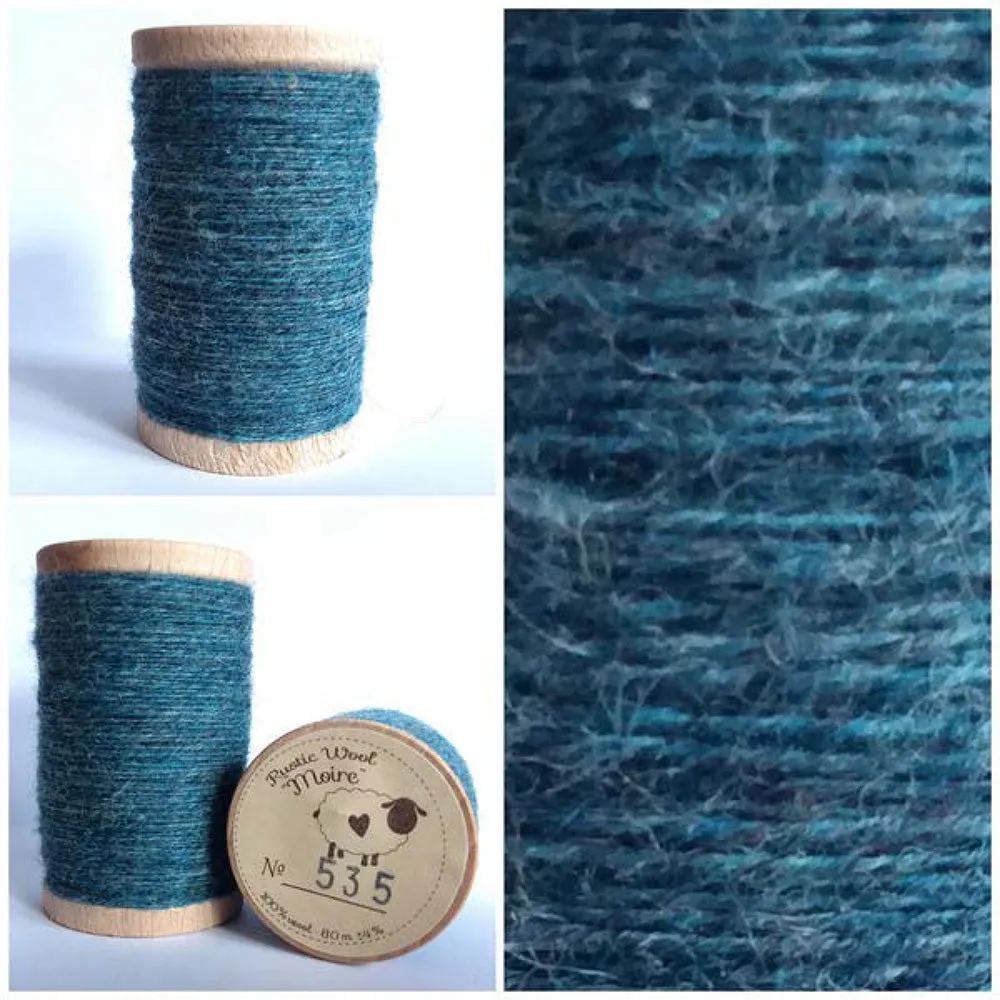 COASTAL BLUE Hand Dyed YARD Wool Fabric for Wool Applique and Rug Hooking