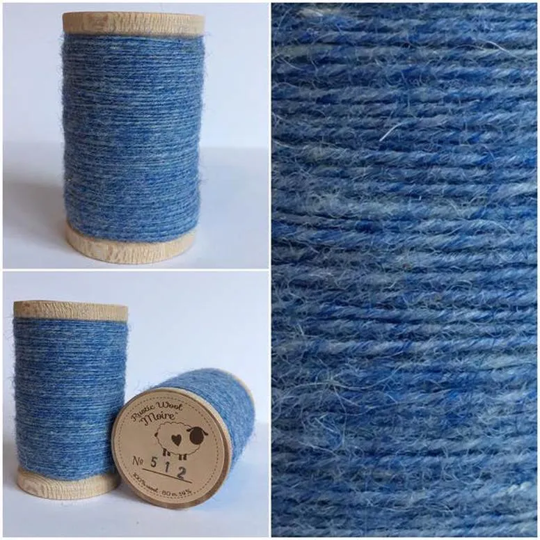 COLONIAL BLUE Hand Dyed Wool Bundle for Wool Applique and Rug Hooking