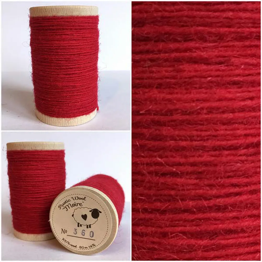 CRIMSON RED Hand Dyed YARD Wool Fabric for Wool Applique and Rug Hooking