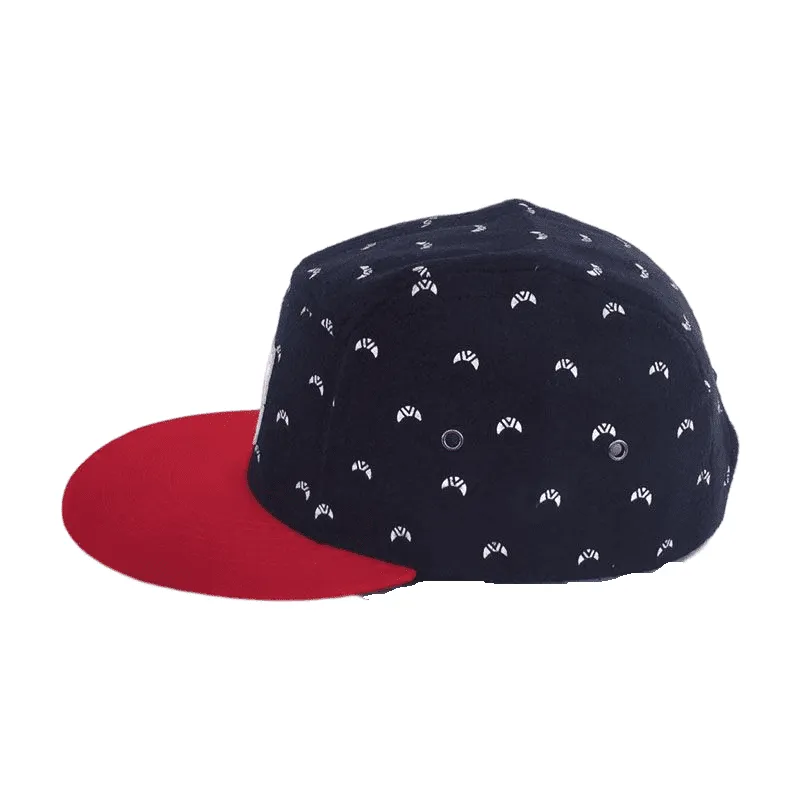 Croissants Navy Red Snapback Cap