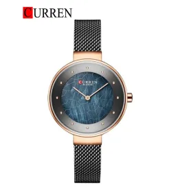 CURREN Original Brand Mesh Band Wrist Watch For Women With Brand (Box & Bag)-9032