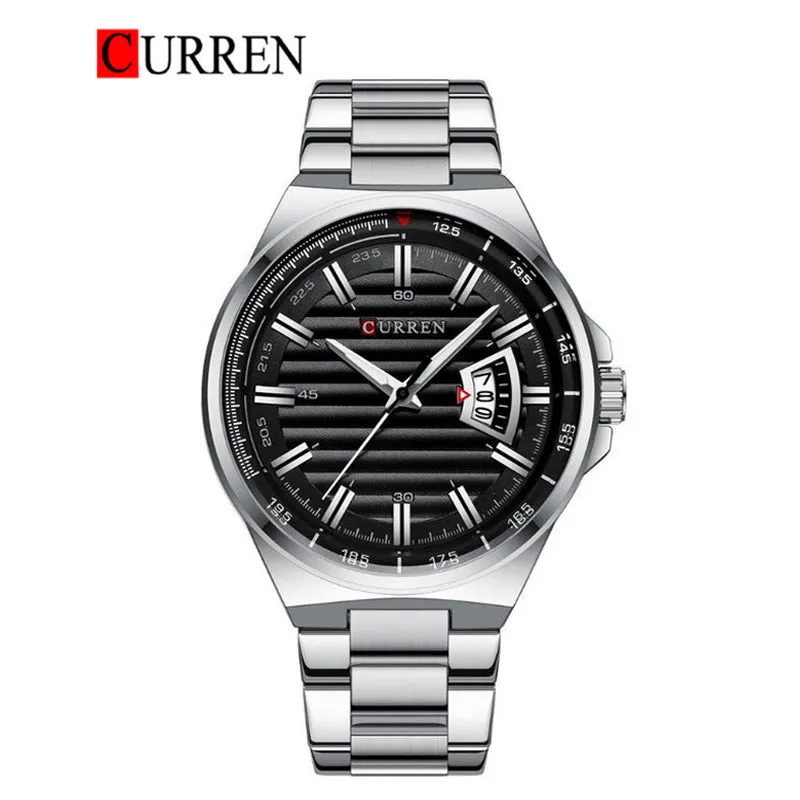 CURREN Original Brand Stainless Steel Band Wrist Watch For Men With Brand (Box & Bag)-8375