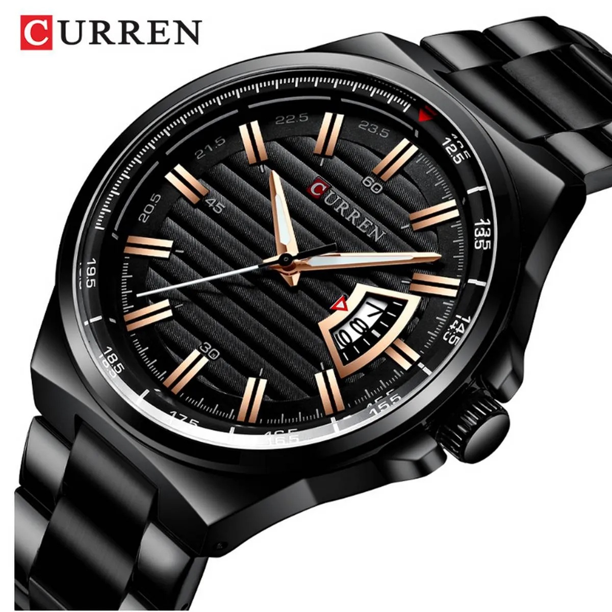 CURREN Original Brand Stainless Steel Band Wrist Watch For Men With Brand (Box & Bag)-8375