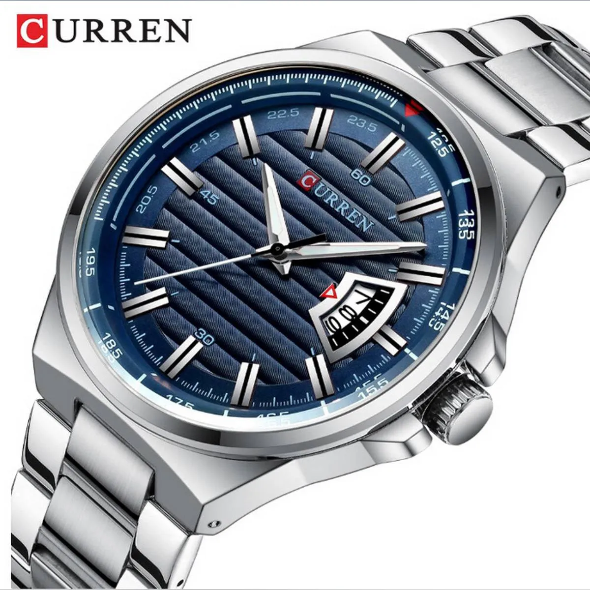 CURREN Original Brand Stainless Steel Band Wrist Watch For Men With Brand (Box & Bag)-8375