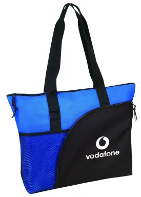 Custom Deluxe Tote Bag With Front Zip Pocket