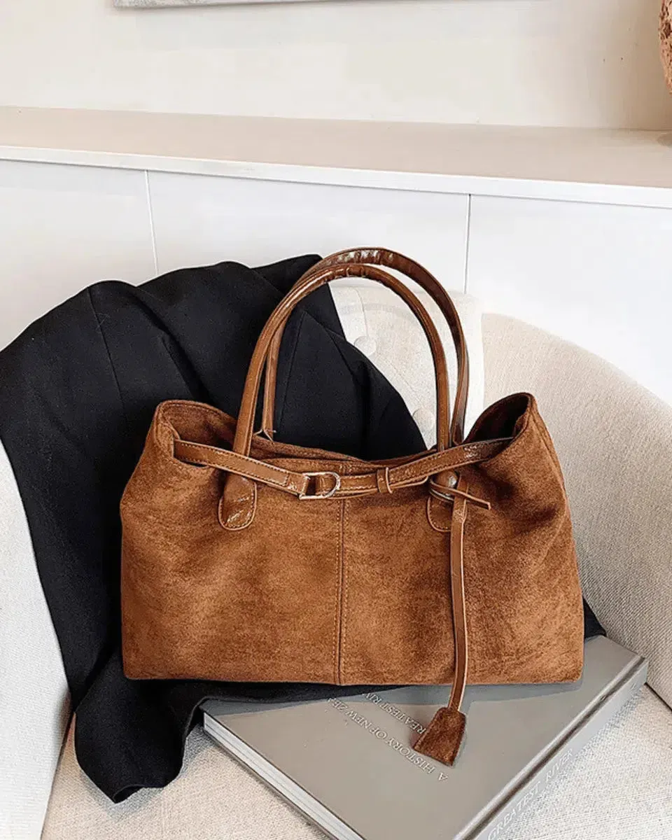 Damon – Autumn elegance – Suede tote bag