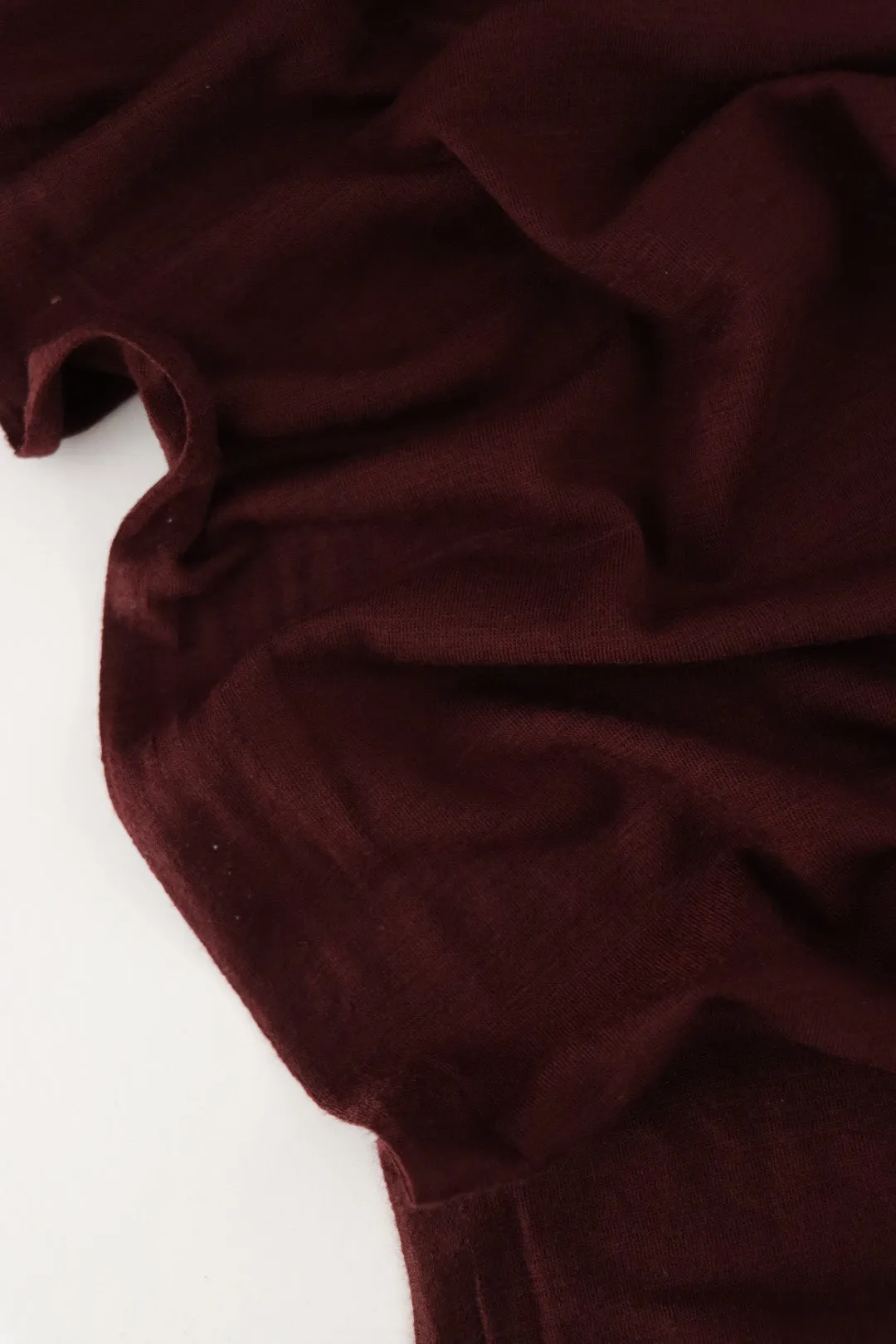 Dark Maroon Galway Wool Spandex Jersey Knit | By The Half Yard