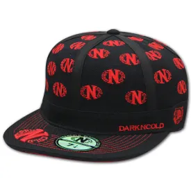 Darkncold Multi Logo Fitted Baseball Cap Black Red