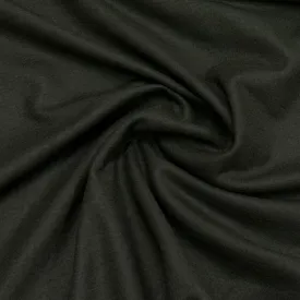 Deep Olive Brushed Merino Wool Jersey Fabric