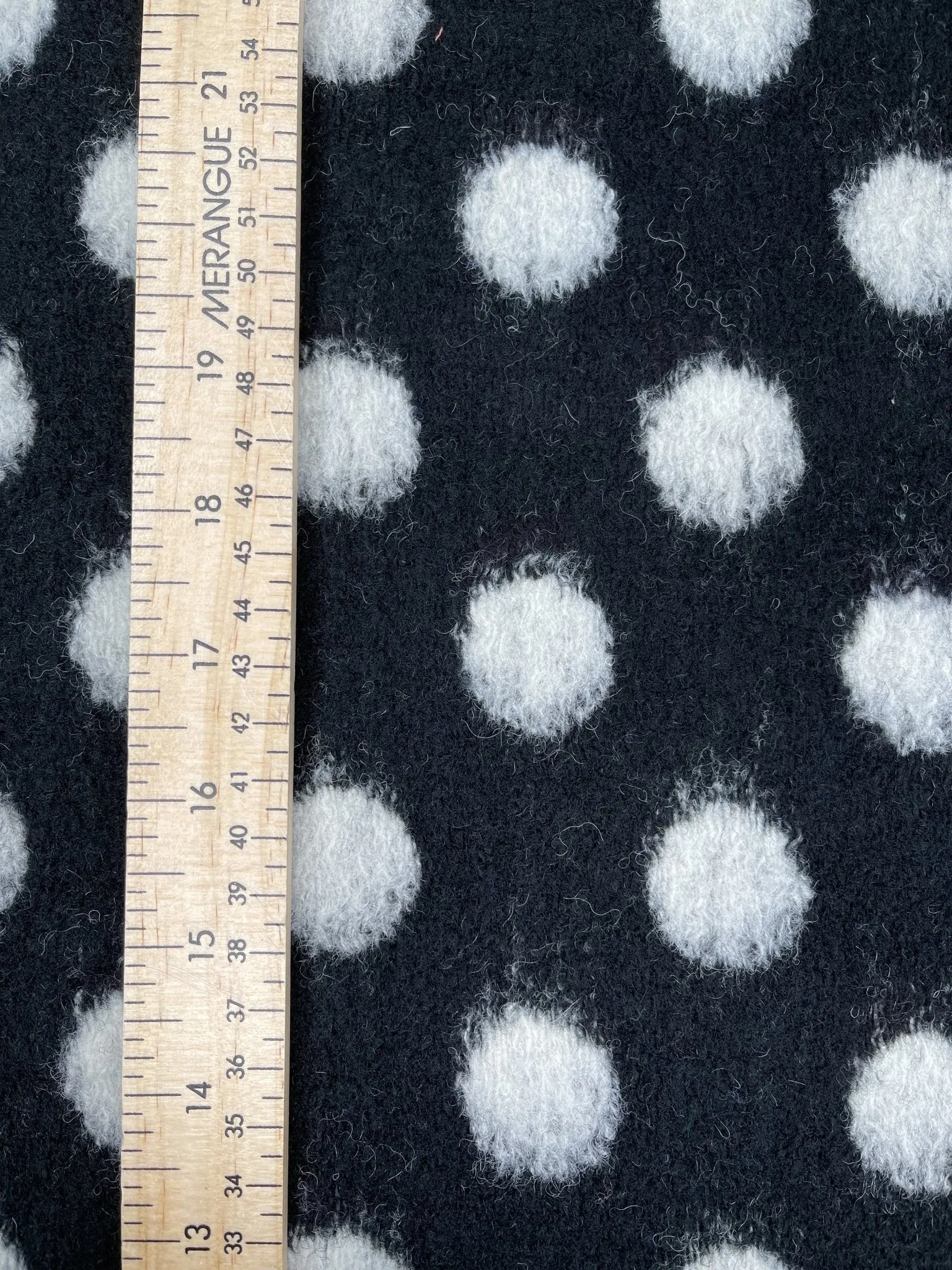 Designer Printed Polka Dots Wool Fabric