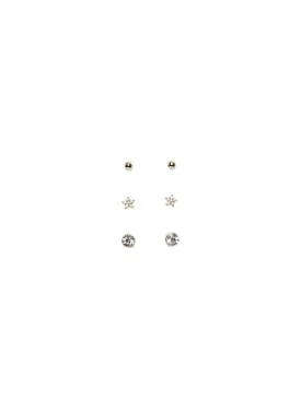 DESNI EAR STUDS 3 PACK (GOLD)