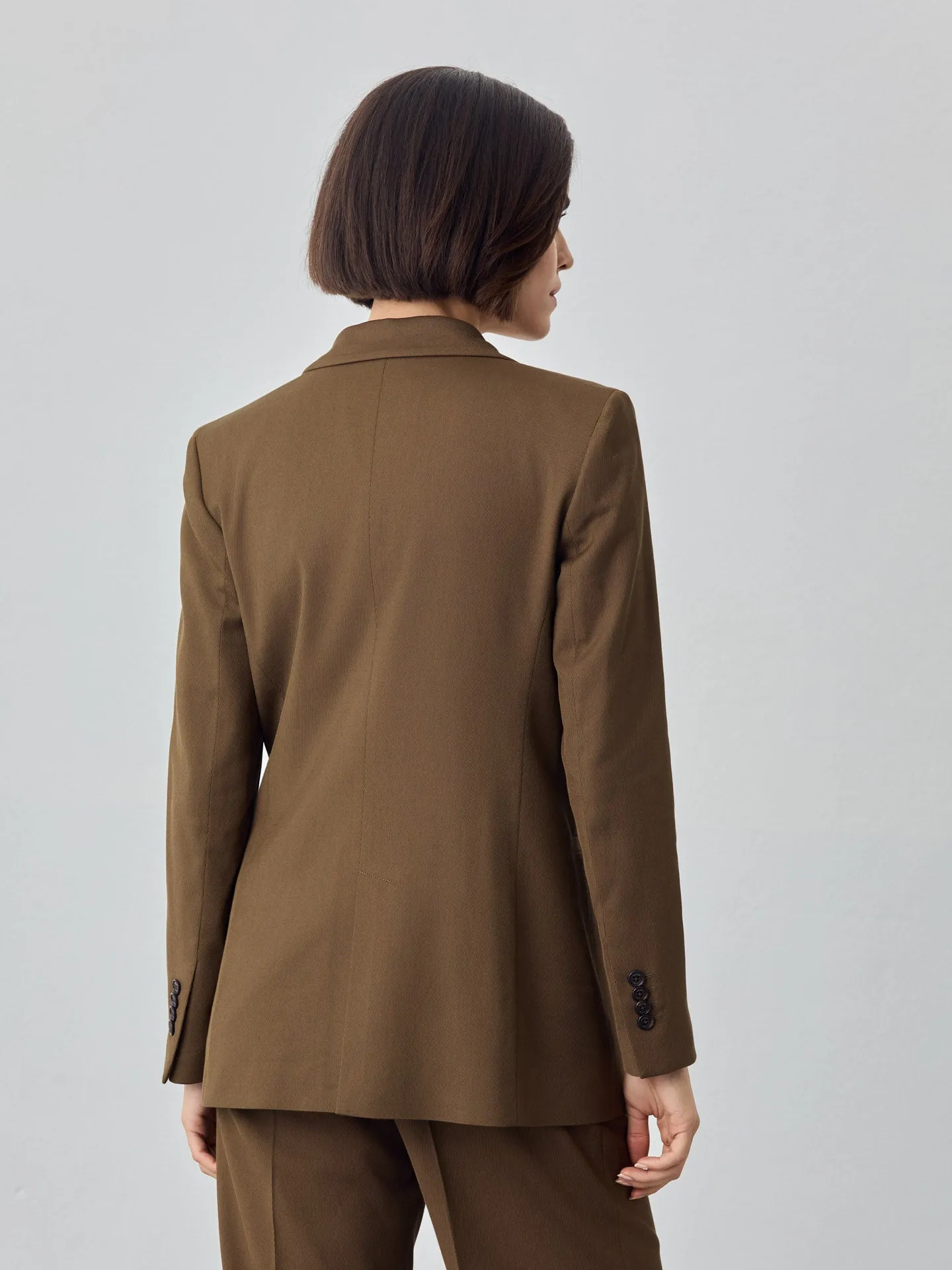 Double-Breasted Suit Blazer In Viscose Blend