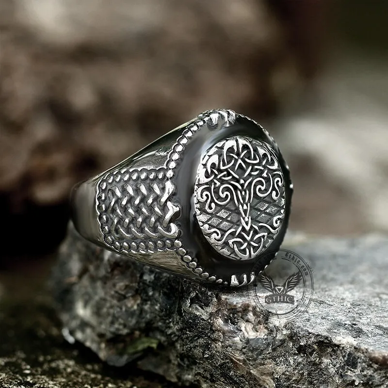 Epoxy Yggdrasil Stainless Steel Viking Ring