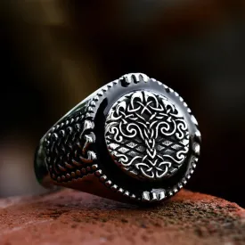 Epoxy Yggdrasil Stainless Steel Viking Ring