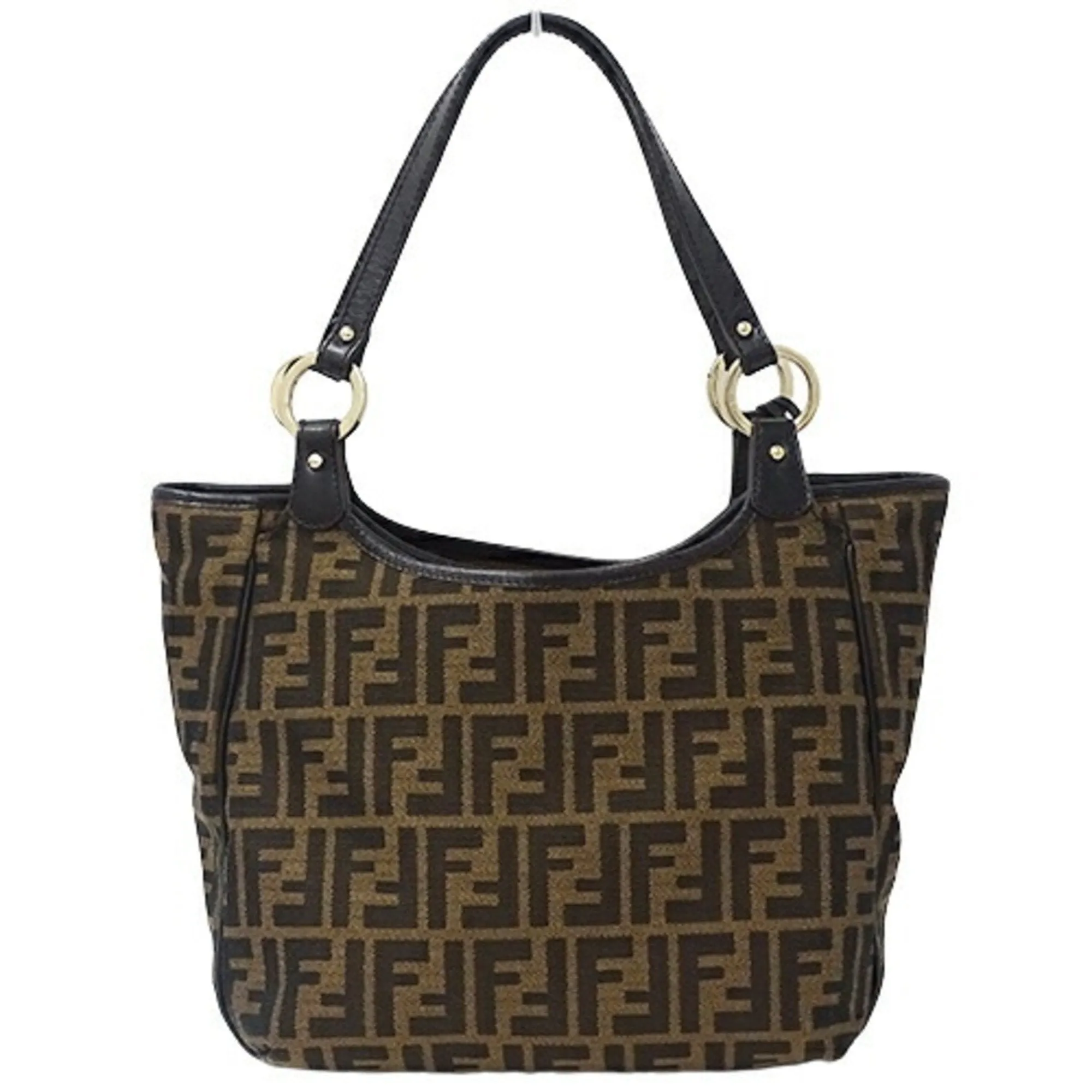 FENDI Bag Ladies Tote Handbag Zucca Canvas Brown