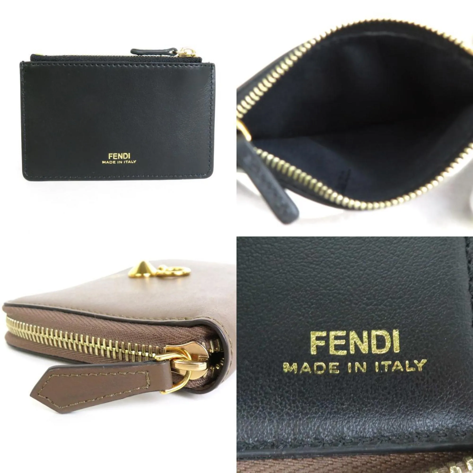 FENDI Bifold Wallet Visor Way Leather Brown Women's 8M0401-6GM