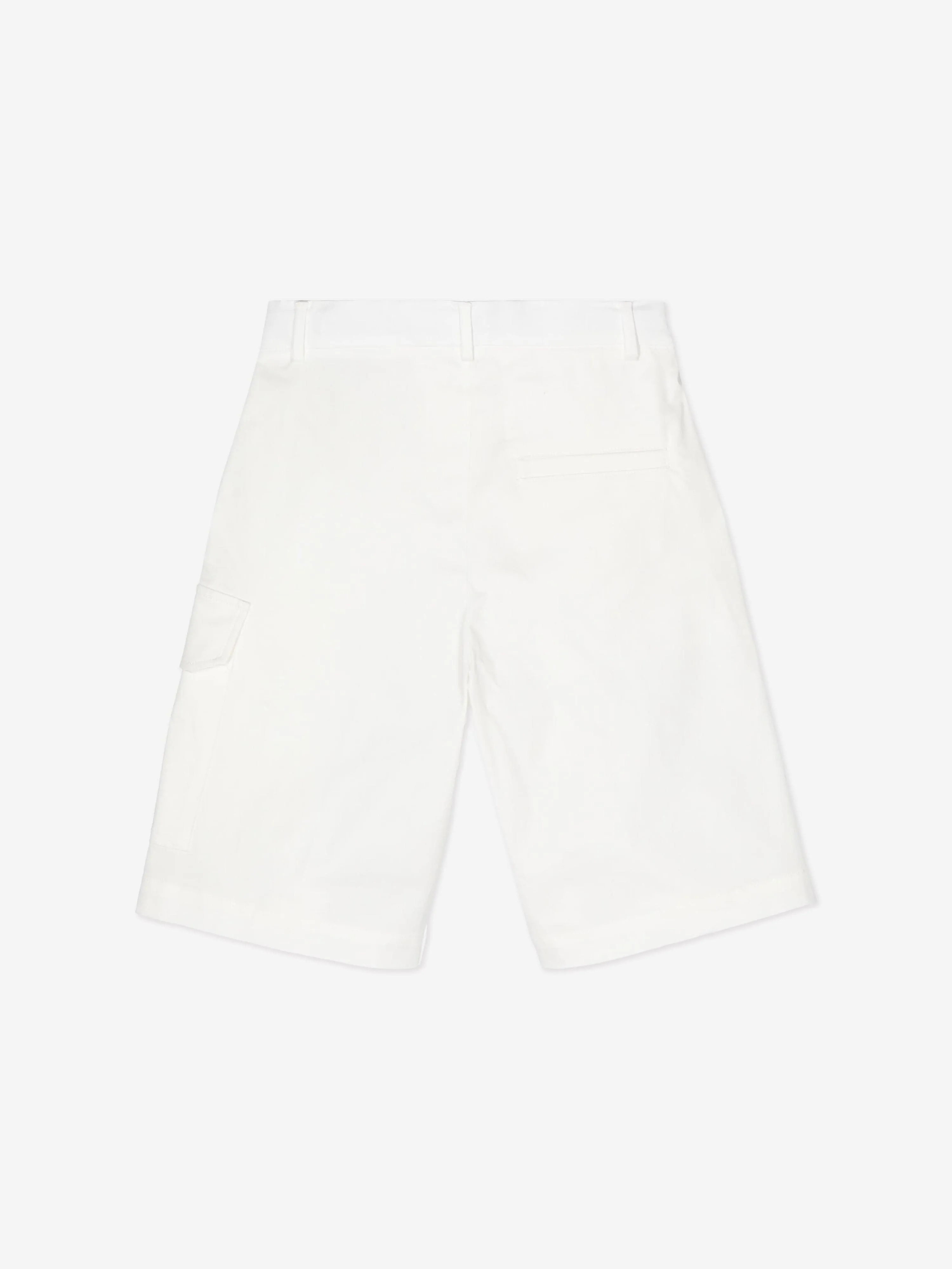 Fendi Boys Logo Cargo Shorts in White