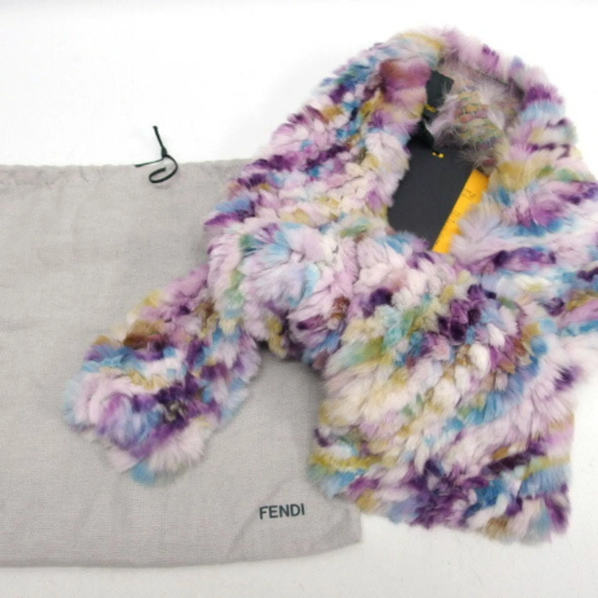 FENDI rabbit fur scarf multicolor