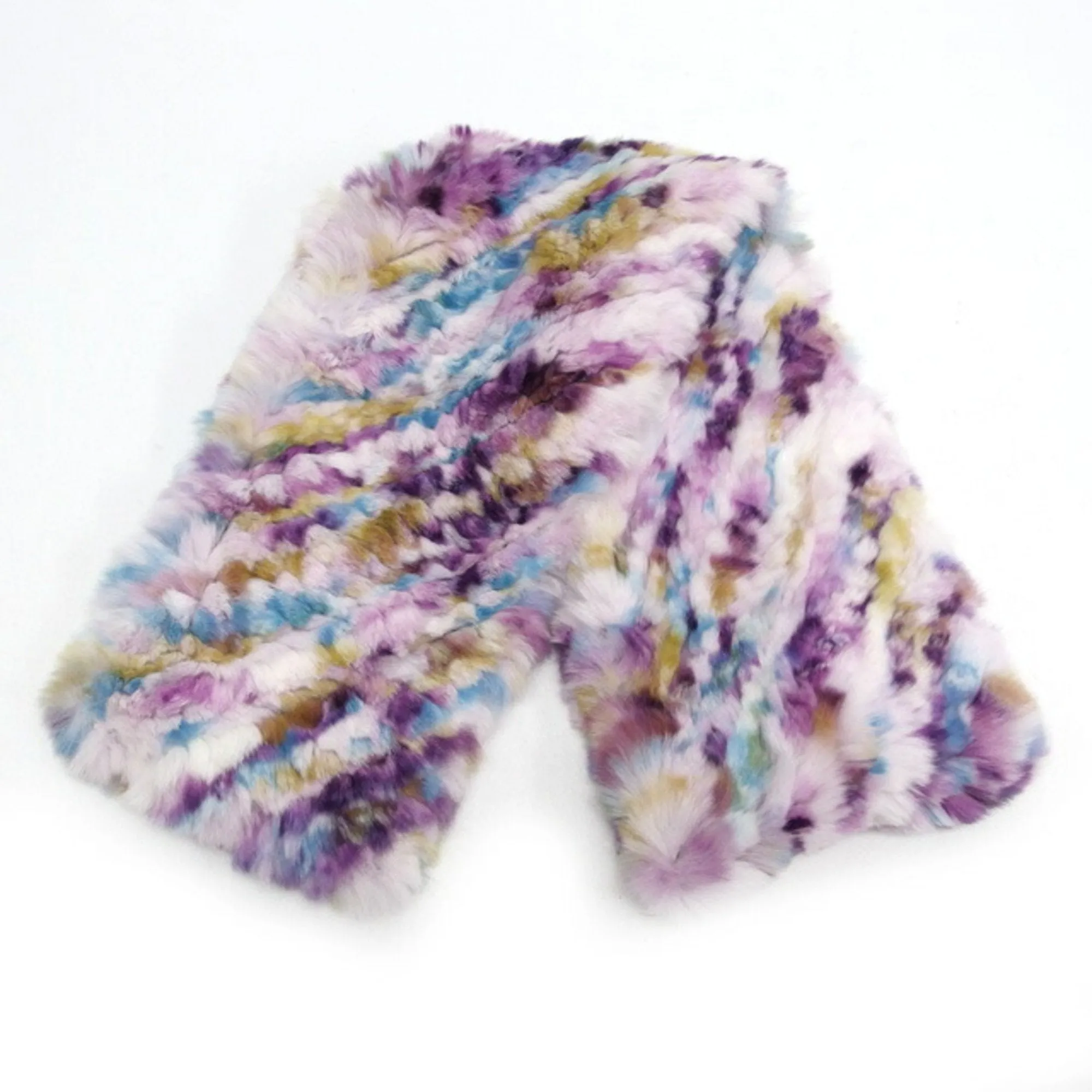 FENDI rabbit fur scarf multicolor