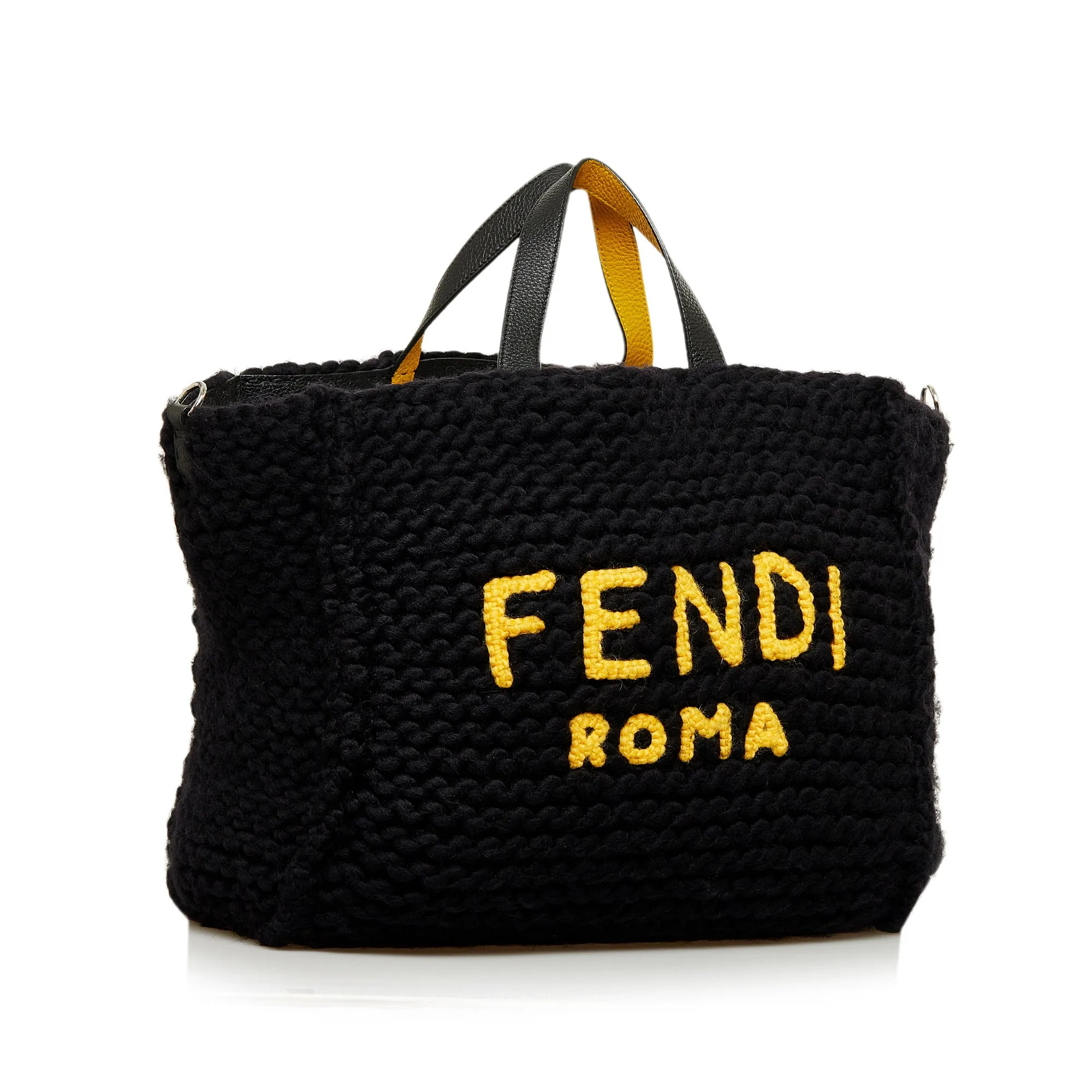 Fendi Tote Bag Black Wool