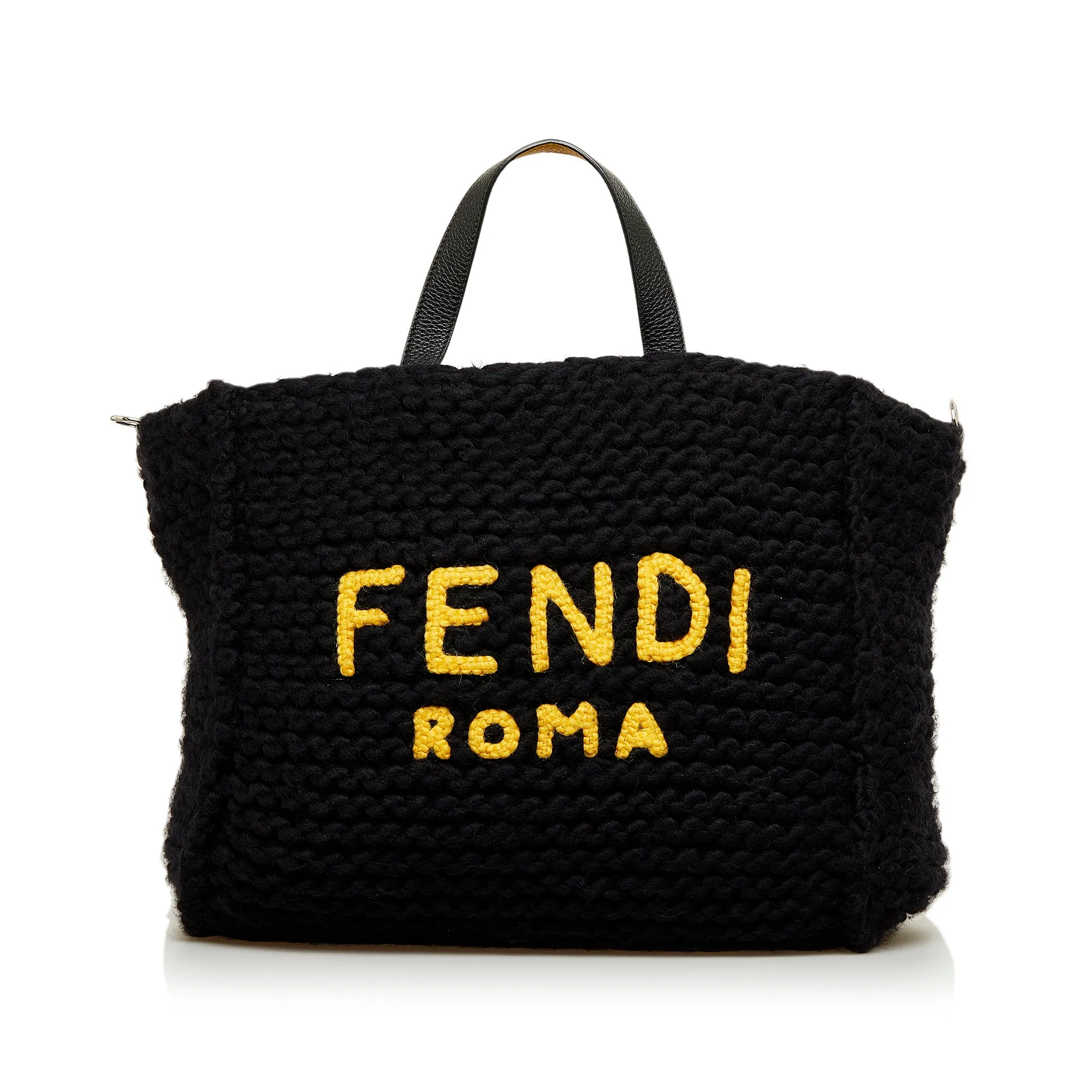 Fendi Tote Bag Black Wool